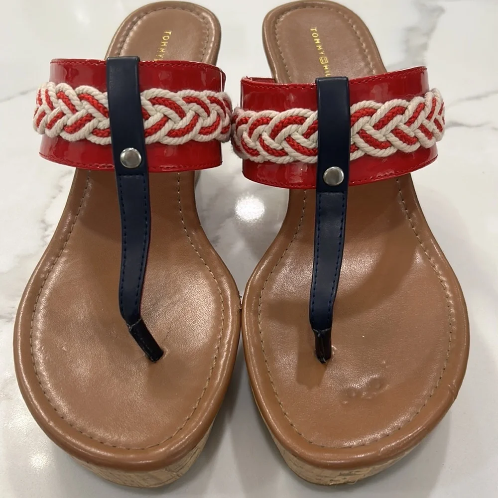 Tommy Hilfiger Cork Wedge Sandals. Size 8.‎ 5 M
